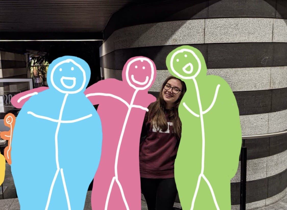 Daniela with her friends. Daniela with her friends.